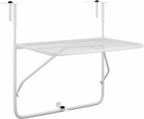 VidaXL Balkontafel 60x40 cm staal wit