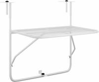 VidaXL Balkontafel 60x40 cm staal wit