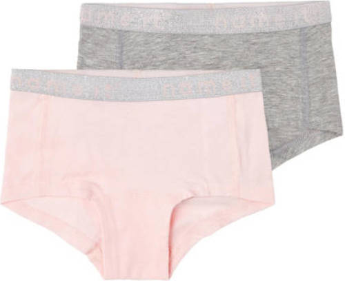 NAME IT KIDS hipster NKFHIPSTER - set van 2 lichtroze/grijs melange
