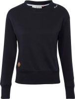 Ragwear Sweater AZALLEA Crewneck met sierknoop-beleg in natuurlijke hout-look
