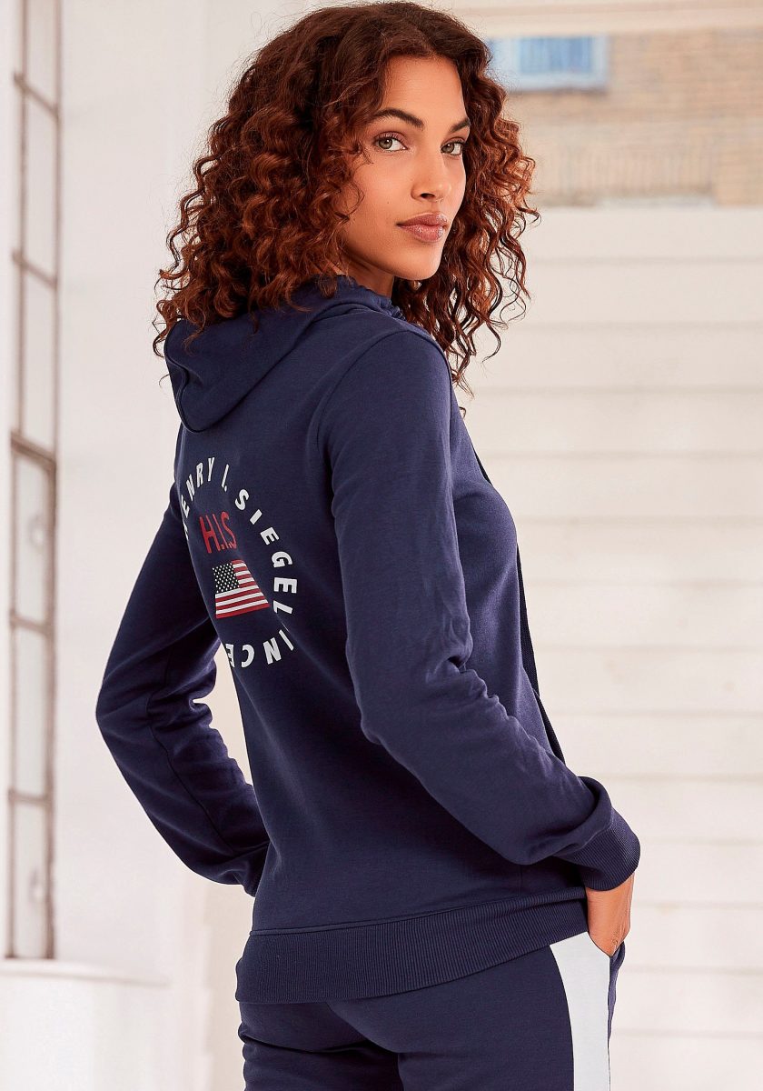 H.I.S Capuchonsweatvest met capuchon en zakken opzij