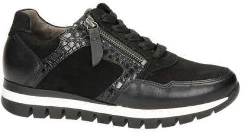 Gabor 438 comfort leren sneakers zwart