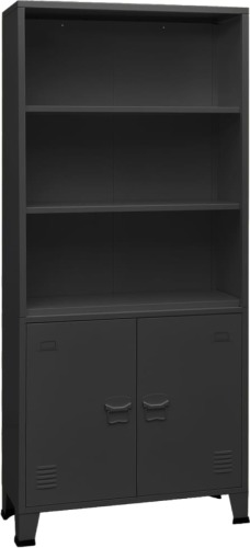 VidaXL Boekenkast industrieel 80x32x180 cm staal antracietkleurig