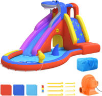 Happy Hop Glijbaan met plonsbad opblaasbaar 450x320x240 cm PVC