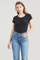 Levi's T-shirt met logo en borduursels zwart/wit