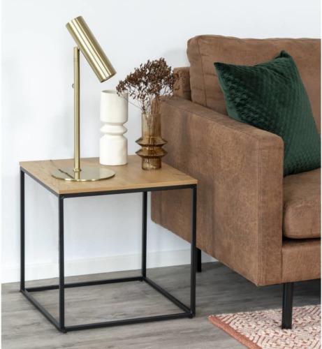 House Nordic Bijzettafel Avery eikenkleurig en zwart