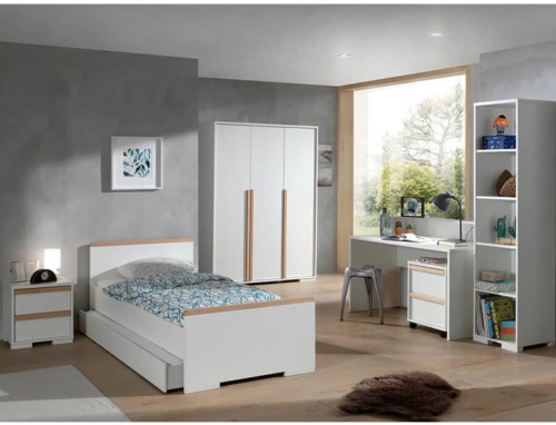 Vipack Nachtkastje London met 2 lades hout wit