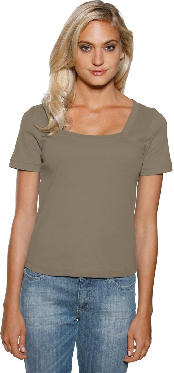 LINEA TESINI by Heine Shirt met korte mouwen Shirt met carréhals (1-delig)