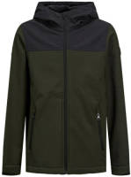 Jack & Jones JUNIOR softshell jas JJEMARVIN donkergroen/zwart