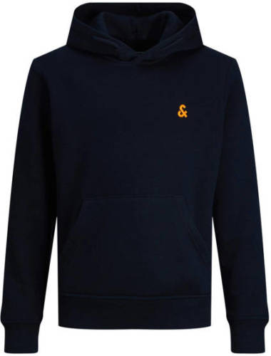 Jack & Jones JUNIOR hoodie JJESTAR met tekst donkerblauw
