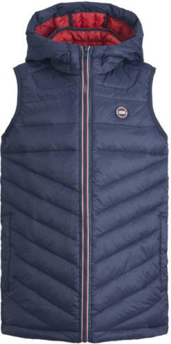 Jack & Jones JUNIOR bodywarmer JJEHERO met logo donkerblauw