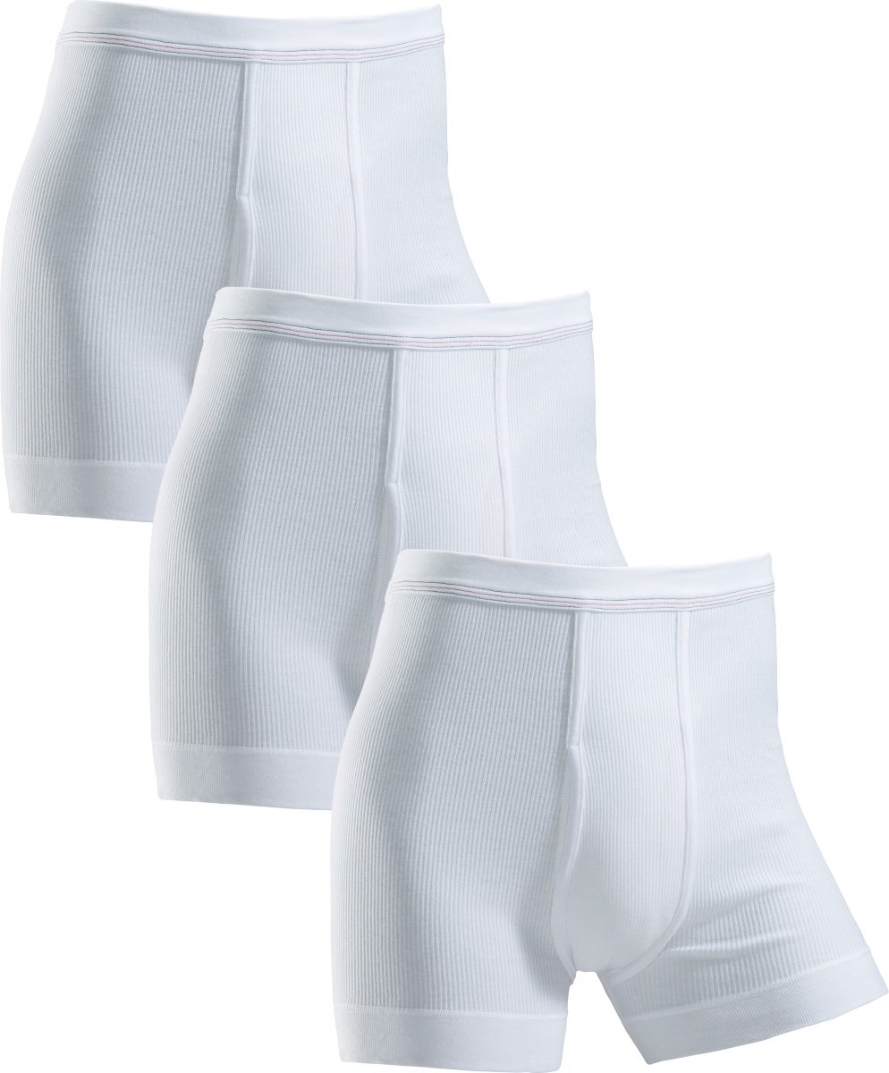 Clipper Boxershort van dubbelrib met gulp (3 stuks)