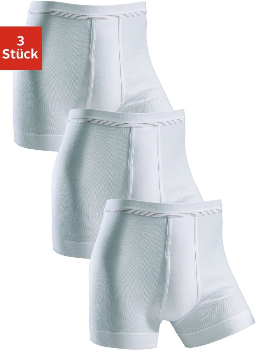 Clipper Boxershort van fijnrib met gulp (3 stuks)