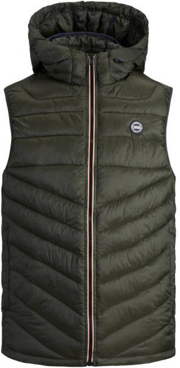 Jack & Jones JUNIOR bodywarmer JJEHERO met logo donkergroen