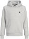 Jack & Jones JUNIOR hoodie JJESTAR met tekst lichtgrijs melange