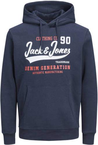 Jack & Jones ESSENTIALS hoodie met logo navy blazer