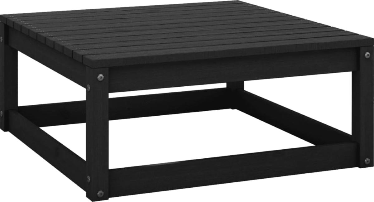VidaXL Tuinvoetenbank 70x70x30 cm massief grenenhout zwart