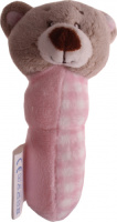 Gamberritos rammelaar beer junior 15 cm polyester roze/beige