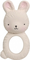 A Little Lovely Company bijtring Konijn junior 10 cm rubber beige