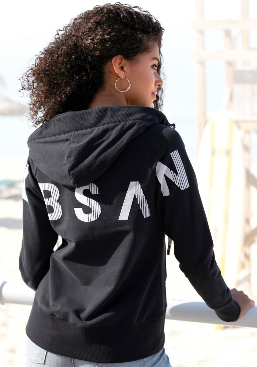 Elbsand Sweatvest Kekoa met grote logoprint achter