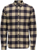 ONLY & SONS geruit slim fit overhemd ONSGUDMUND dark navy