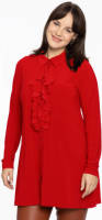 Yoek top met volant rood