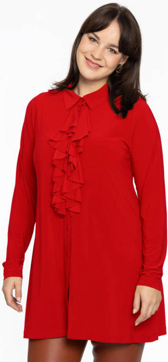Yoek top met volant rood