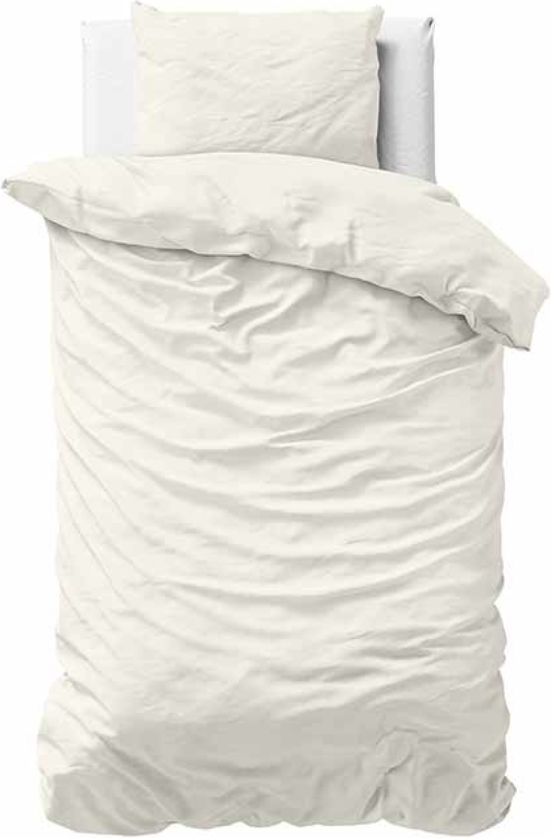 Primaviera Deluxe Uni Satijn - Creme 1-persoons (140 x 200/220 cm + 1 kussensloop) Dekbedovertrek