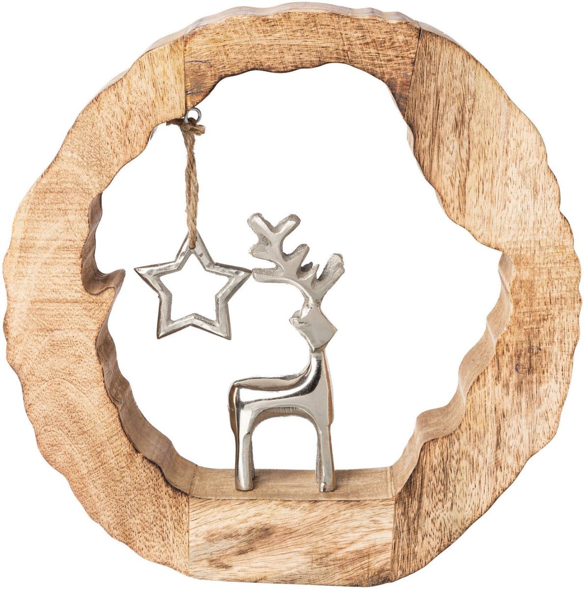 OTTO Kerstfiguur Boomstam met edelhert en ster Hoogte ca. 28 cm