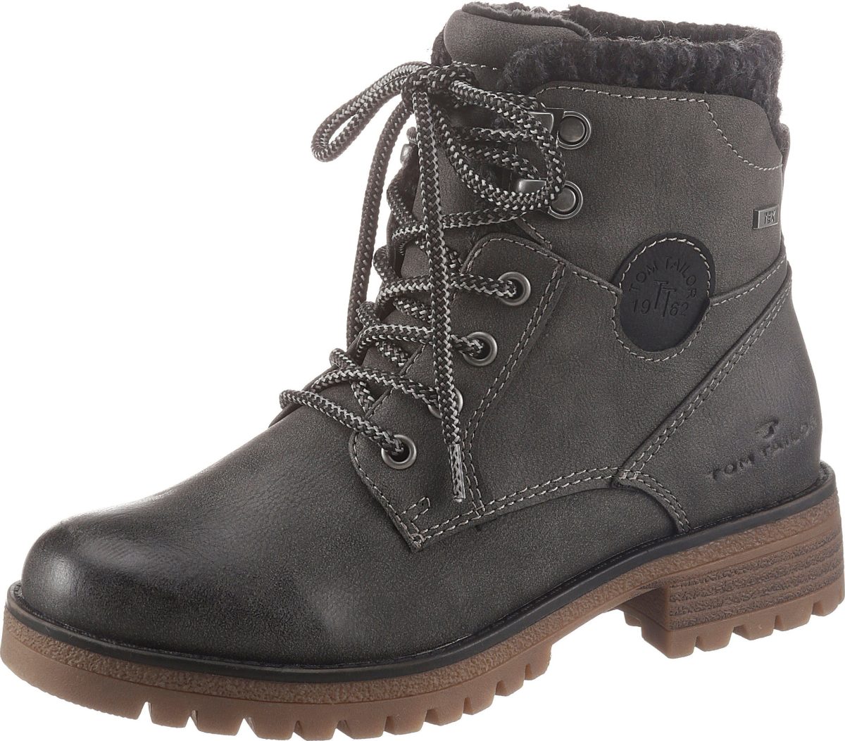 Tom tailor Hoge veterschoenen met tricotkraag