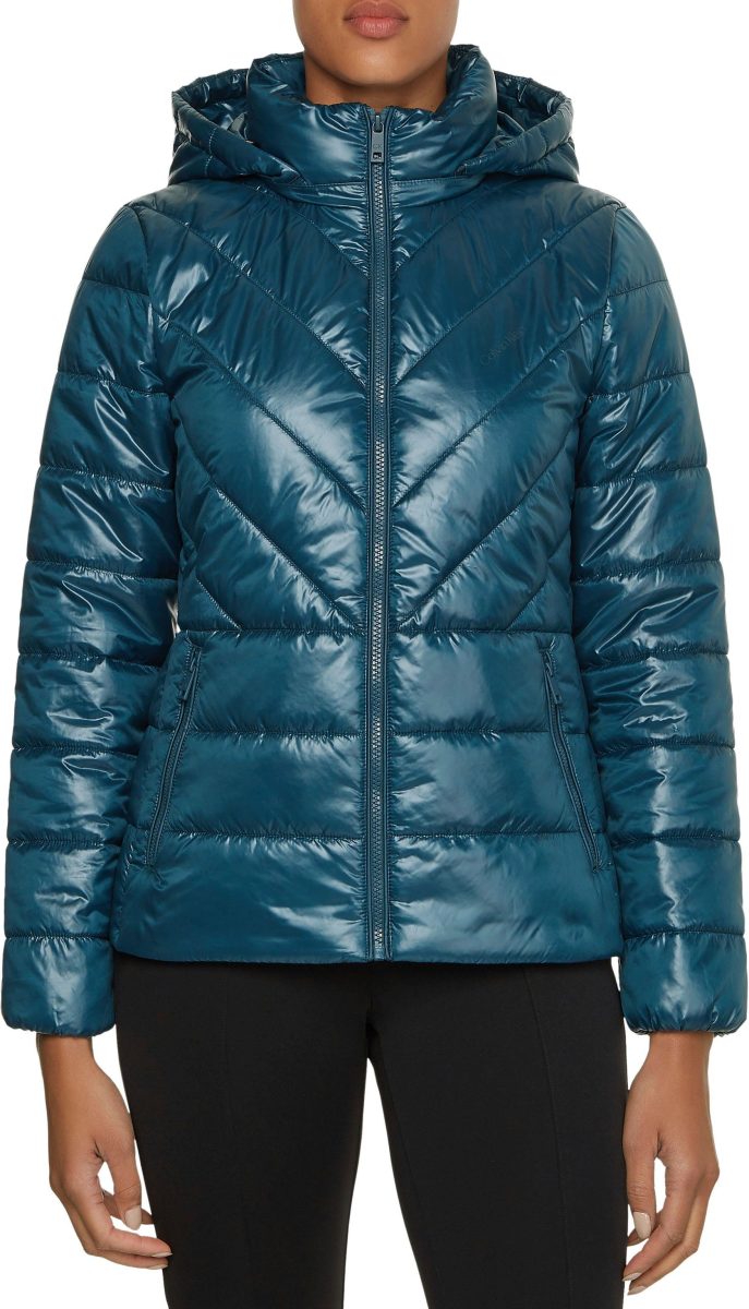 Calvin klein Gewatteerde jas met afneembare capuchon