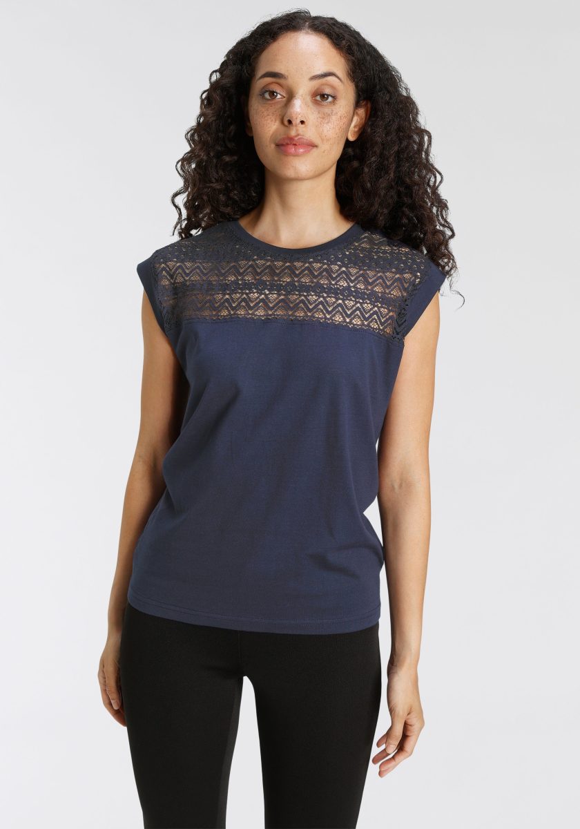 Flashlights Kanten shirt met kanten inzet
