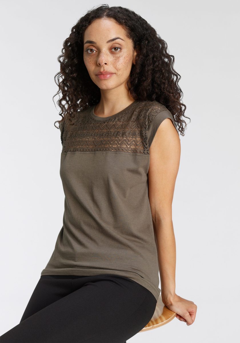 Flashlights Kanten shirt met kanten inzet