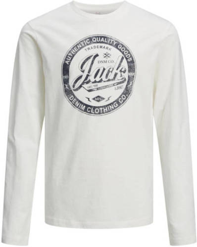 Jack & Jones JUNIOR longsleeve JJEJEANS met logo wit