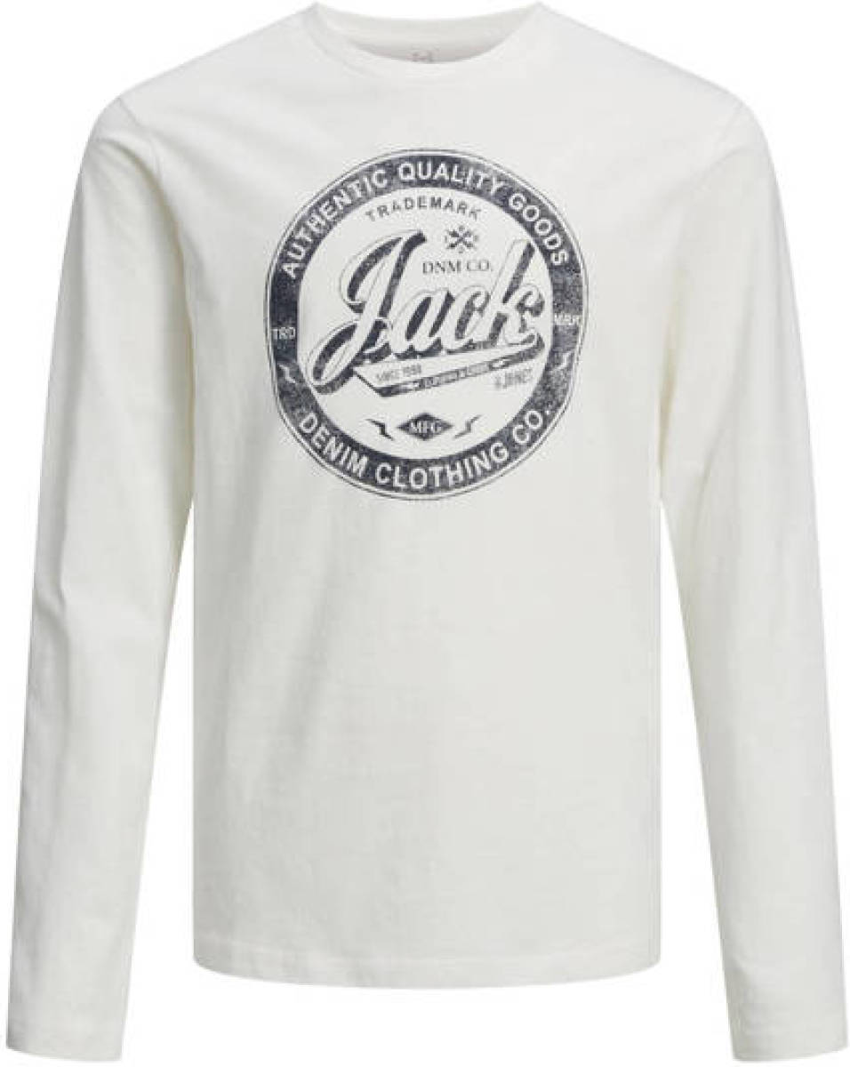 Jack & Jones JUNIOR longsleeve JJEJEANS met logo wit