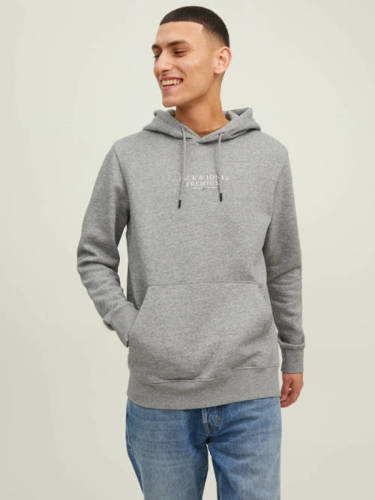 Jack & Jones PREMIUM gemêleerde hoodie JPRBLUARCHIE light grey melange