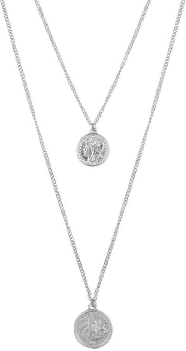 Club Manhattan met zilver vergulde gelaagde ketting Double Coin