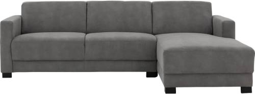 Goossens Bank My Style grijs, microvezel, 2,5-zits, stijlvol landelijk met chaise longue rechts