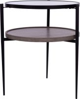 Home affaire Bijzettafeltje Bijzettafel rond, naturel tafelblad incl. vak, stevig 3-poots onderstel van metaal