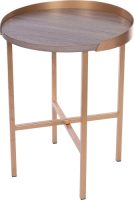 Home affaire Salontafel Bijzettafel rond, naturel tafelblad, stevig 4-poots onderstel van metaal