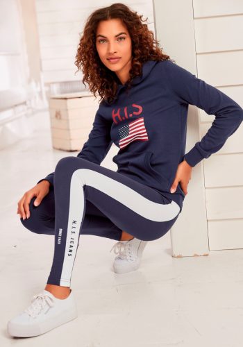 H.I.S Hoodie met logoprint en kangoeroezak