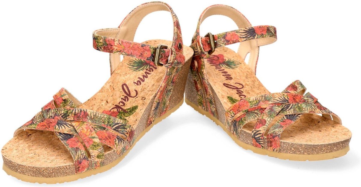 Panama Jack Sleehaksandaaltjes Vera Cork met zomerse print