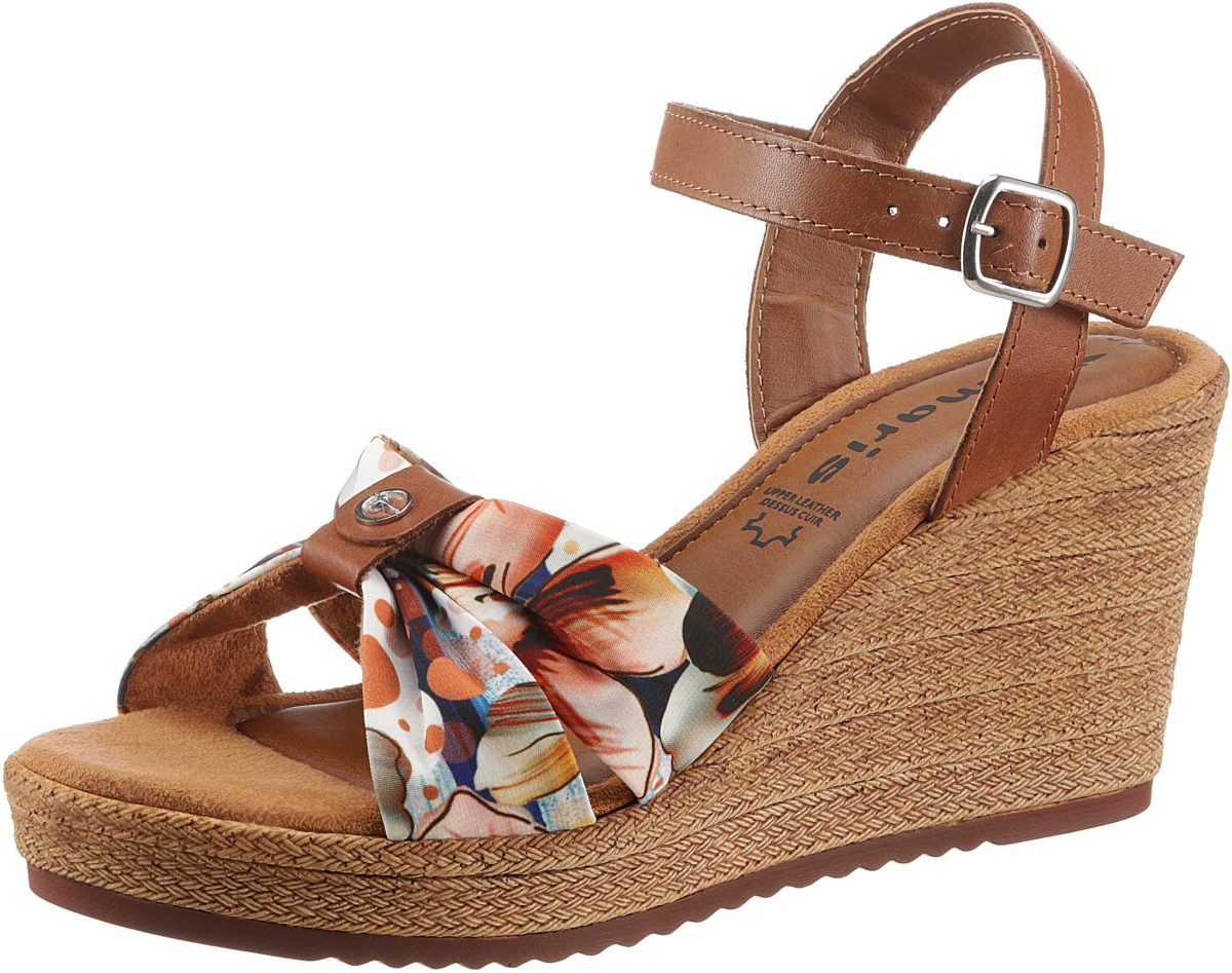 Tamaris Sleehaksandaaltjes Battia met raffiabeleg