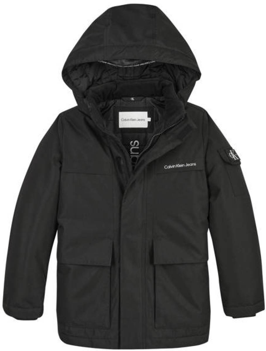 CALVIN KLEIN JEANS winterjas van gerecycled polyester zwart