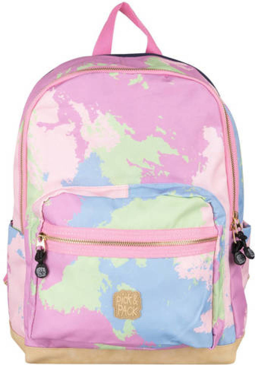 Pick & Pack rugzak Faded L camouflageprint roze