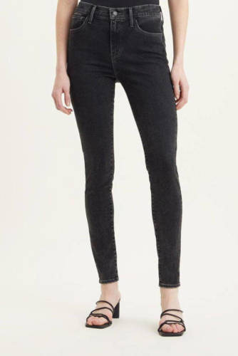 Levi's 720 high waist super skinny jeans black worn