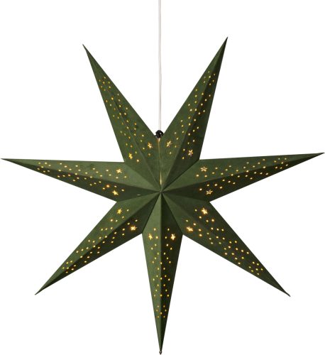 Konstsmide Sierster Groene papieren ster met groen fluweel, geperforeerd, 7 punten (1 stuk)