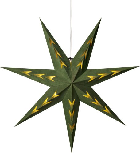 Konstsmide Sierster Groene papieren ster met groen fluweel, V-vormig geperforeerd, 7 punten (1 stuk)