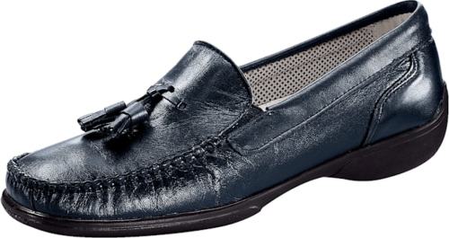 Mocassin met karakteristieke mocassinnaad Naturläufer Donkerblauw