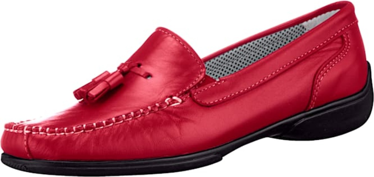 Mocassin met karakteristieke mocassinnaad Naturläufer Rood